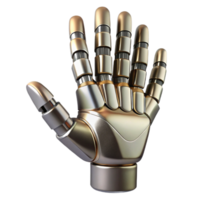impressive energetic modern Cyborg hand, metallic fingers, human skin, advanced technology. NO BACKGROUND with Transparent Background. museum quality png