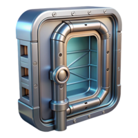 splendid rustic Spaceship door, metallic, futuristic design, airtight seal, secure. NO BACKGROUND with Transparent Background. impeccable png