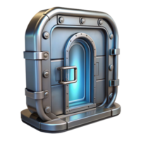 hypnotic whimsical rustic Spaceship door, metallic, futuristic design, airtight seal, secure. NO BACKGROUND with Transparent Background. 4K png