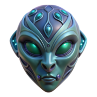 distinctive vintage Alien mask, tribal design, otherworldly materials, mysterious aura. NO BACKGROUND with Transparent Background. high resolution png