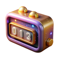 vibrant minimalist Retro Flip Clock with Changing Numbers Isolated high resolution png