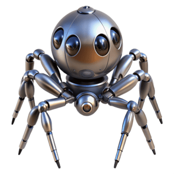 fascinante barroco robot araña, metálico piernas, múltiple ojos, avanzado sensores No antecedentes con transparente antecedentes. profesional png