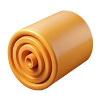 pristine tropical Roll of insulation material NO BACKGROUND with Transparent Background. 4K png