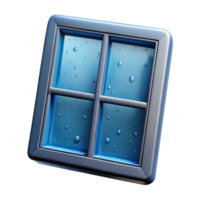 nostalgic serene Window pane with condensation NO BACKGROUND with Transparent Background. gallery standard png