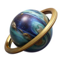 serene rustic Rotating Planet with Rings Timelapse Cutout Transparent Background professional png