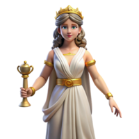 dramatic nordic Hera, Goddess of Marriage, regal pose, NO BACKGROUND with Transparent Background. perfect clarity png