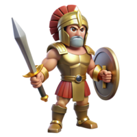 spectacular distinguished Ares, God of War, holding sword, NO BACKGROUND with Transparent Background. png