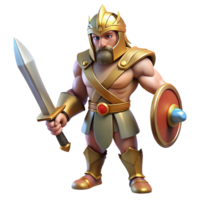 exceptional avant-garde Ares, God of War, holding sword, NO BACKGROUND with Transparent Background. masterfully captured png