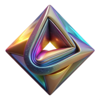 dramatic abstract Rotating Triangles Illusion Isolated Element with Colorful Hues original png