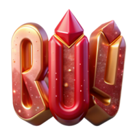 magnificent vintage Ruby Red Modern Font Vertical Bar Isolated on Transparent Background png