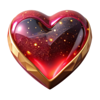 vibrant minimalist Ruby Red Heart Shape Transparent Background authentic png