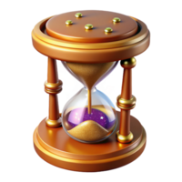 serene modern Sand Timer with Wooden Frame Isolated Element professional png