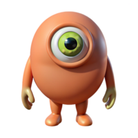 wonderful organic Cyclops, one-eyed giant, NO BACKGROUND with Transparent Background. refined png