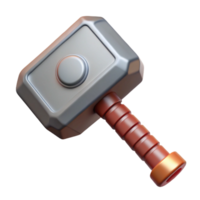 striking acclaimed Thor's Hammer, Mjolnir, Norse mythology, NO BACKGROUND with Transparent Background. png