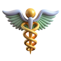 dreamy breathtaking Caduceus, Hermes' staff, medical symbol, NO BACKGROUND with Transparent Background. elite png