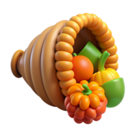 captivating distinguished Cornucopia, horn of plenty, abundance, NO BACKGROUND with Transparent Background. png
