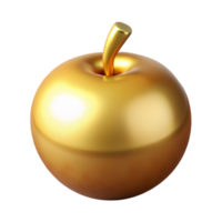 reflective mesmerizing Golden Apple of Discord, Trojan War, NO BACKGROUND with Transparent Background. precision png