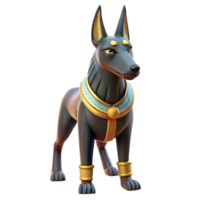 enchanting dreamy rustic Anubis, Egyptian god of the dead, jackal head, NO BACKGROUND with Transparent Background. studio quality png