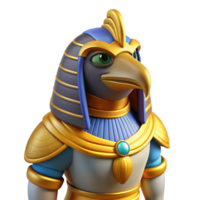 melancholic pristine Horus, Egyptian god of the sky, falcon head, NO BACKGROUND with Transparent Background. impeccable png