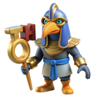 enchanting renaissance Thoth, Egyptian god of writing, ibis head, NO BACKGROUND with Transparent Background. precision png