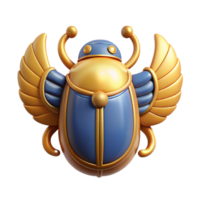 quintessential retro Scarab beetle, Egyptian amulet, NO BACKGROUND with Transparent Background. 8K png