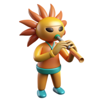 striking dramatic nordic Kokopelli, Native American flute player, fertility symbol, NO BACKGROUND with Transparent Background. 4K png