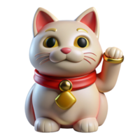 bold spectacular Maneki-neko, Japanese beckoning cat, good luck, NO BACKGROUND with Transparent Background. top-tier png