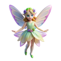 intense mesmerizing A delicate fairy with iridescent wings and a flower crown. NO BACKGROUND with Transparent Background. studio quality png