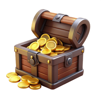 glorioso alegre meio século uma resistido Tesouro peito transbordante com ouro moedas. não fundo com transparente fundo. genuíno png