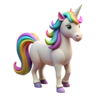 glorious unforgettable A magical unicorn with a rainbow mane and tail. NO BACKGROUND with Transparent Background. png