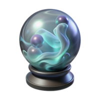 stunning futuristic A single, glowing crystal ball filled with swirling smoke. NO BACKGROUND with Transparent Background. flawless png