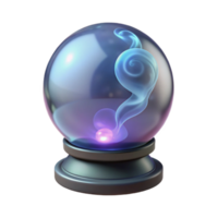captivating notable A single, glowing crystal ball filled with swirling smoke. NO BACKGROUND with Transparent Background. png