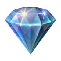 serene art deco A single, sparkling diamond with magical properties. NO BACKGROUND with Transparent Background. studio quality png
