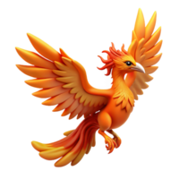 splendid urban A majestic phoenix with fiery wings, mid-flight. NO BACKGROUND with Transparent Background. flawless png
