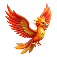 mesmerizing unforgettable A majestic phoenix with fiery wings, mid-flight. NO BACKGROUND with Transparent Background. png