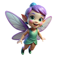 mysterious vibrant A mischievous pixie with shimmering wings and playful expression. NO BACKGROUND with Transparent Background. authentic png