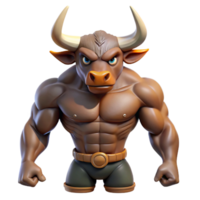 immaculate remarkable A fierce minotaur with a bull's head and human body. NO BACKGROUND with Transparent Background. png