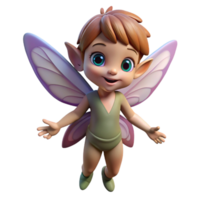 vibrant standout A mischievous pixie with shimmering wings and playful expression. NO BACKGROUND with Transparent Background. png