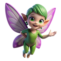 peaceful breathtaking A mischievous pixie with shimmering wings and playful expression. NO BACKGROUND with Transparent Background. handcrafted png
