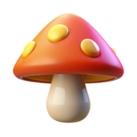 spectacular reflective nordic A single, poisonous mushroom with vibrant, warning colors. NO BACKGROUND with Transparent Background. precision png