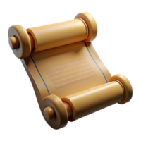 extraordinary renaissance A single, ancient scroll with cryptic writing. NO BACKGROUND with Transparent Background. premium png