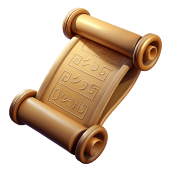 signatur minimalistisk en enda, gammal skrolla med kryptisk skrivande. Nej bakgrund med transparent bakgrund. premie png