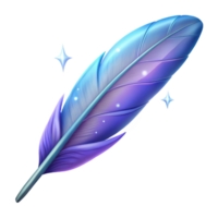 magnificent remarkable A single, floating feather with magical properties. NO BACKGROUND with Transparent Background. png