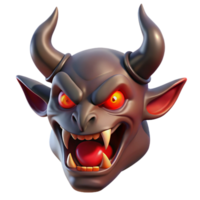 breathtaking passionate industrial A fierce demon with horns and glowing red eyes. NO BACKGROUND with Transparent Background. top-tier png