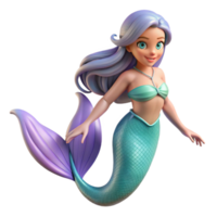 majestic rustic A beautiful mermaid with flowing hair and a shimmering tail. NO BACKGROUND with Transparent Background. refined png