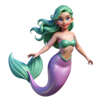 gorgeous minimalist A beautiful mermaid with flowing hair and a shimmering tail. NO BACKGROUND with Transparent Background. professional png