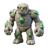 alluring acclaimed A powerful golem made of stone. NO BACKGROUND with Transparent Background. png