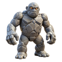 passionate fascinating A powerful golem made of stone. NO BACKGROUND with Transparent Background. sharp png
