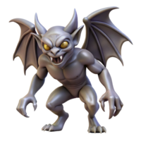 joyful breathtaking A creepy gargoyle with wings and a menacing expression. NO BACKGROUND with Transparent Background. precision png