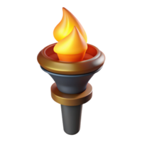 bold breathtaking A single, burning torch casting a warm glow. NO BACKGROUND with Transparent Background. handcrafted png